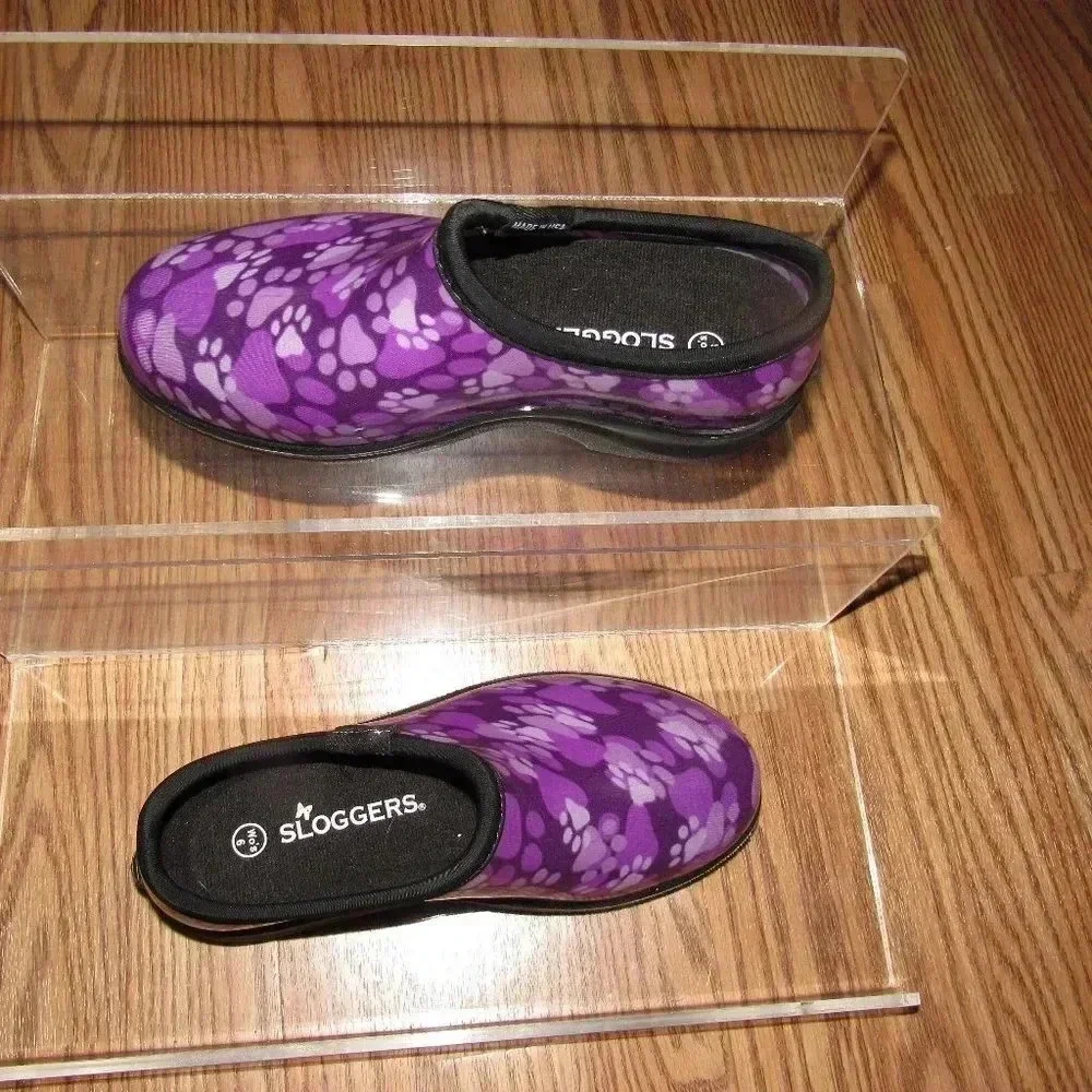 SLOGGERS Paw Print Purple Waterproof Shoes Size 6